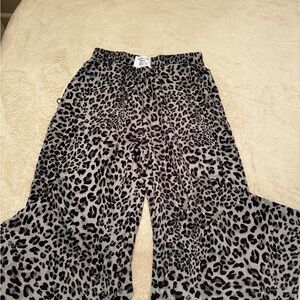 SHEIN Black and Gray Animal Print Pants